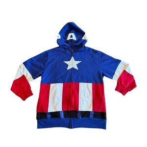 Marvel Captain America, Superhero, Masked Zipper Hoodie Sweatshirt Youth XL
